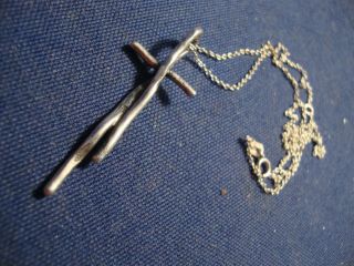 Ultra Rare Israel Silpada Great Impressions Sterling Silver Cross Necklace