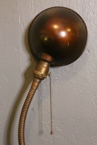 Vintage Antique Industrial Brass Machine Light Workbench Lamp desk Drafting GE 2