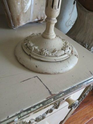 THE BEST Old Vintage Creamy White Barbola Gesso WOOD HAT STAND HOLDER 2 ' Tall 4
