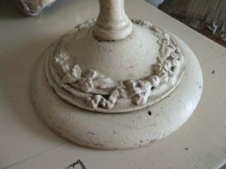 THE BEST Old Vintage Creamy White Barbola Gesso WOOD HAT STAND HOLDER 2 ' Tall 5