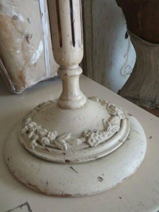 THE BEST Old Vintage Creamy White Barbola Gesso WOOD HAT STAND HOLDER 2 ' Tall 7