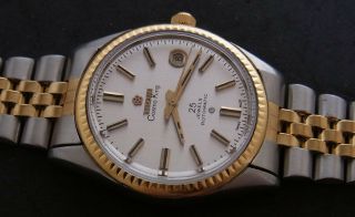 Vintage Titoni Cosmo King 2 Tone Automatic 25 Jewels Swiss Made Watch