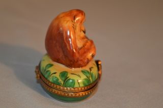 Vintage Limoges French Figural Trinket Box – Full Body Monkey with Baby 3