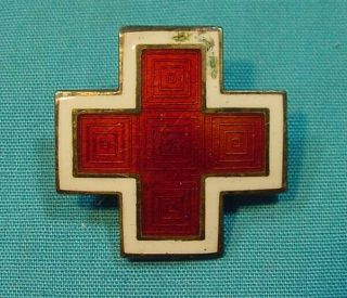 WWII A.  R.  C.  AMERICAN RED CROSS COLLAR PINS AND ENAMEL CROSS INSIGNIA 2