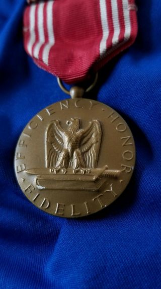 WWII US ARMY GOOD CONDUCT MEDAL W/ RIBBON & LAPEL PIN 2