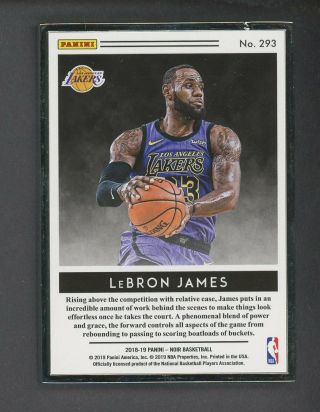 2018 - 19 Panini Noir Vintage Art Metal LeBron James Lakers 4/25 2
