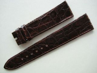 Rolex Alligator Leather Watch Band Strap Vintage Brown 20 Mm X 16 Mm