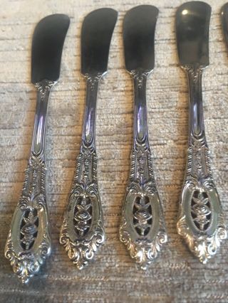 WALLACE Sterling ROSE - POINT 6 BUTTER KNIFE SPREADERS 3