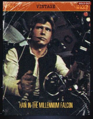 Topps Star Wars Card Trader Vintage 1 Han Solo In The Millennium Falcon