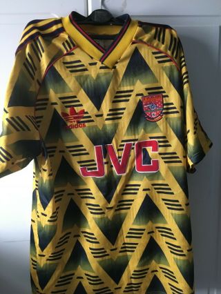 Vintage Classic Arsenal Adidas Bruised Banana Away Shirt 1991 - 93 - Medium