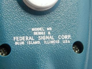 Vntg NOS Rare Federal Signal Corps Blue Fire Fighter Radio Microphone Series B 8
