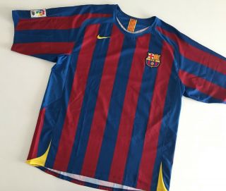 Barcelona Fc 2005/06 Nike Vintage Soccer Jersey Xl Home Football Shirt Bnwt