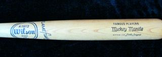 Vtg Famous Players Mickey Mantle Bat Flame Fused A1512 Little League 3