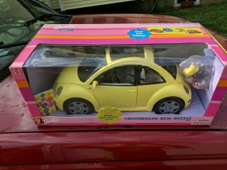 Yellow Barbie Volkswagen Beetle Bug - Year 2000 - Mattel -