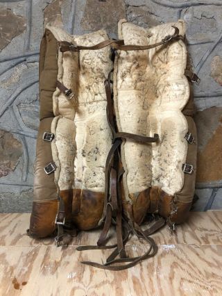 Vintage Cooper 32” Leather Hockey Goalie Pads NHL Rare 4 Roll Professional Pads 6