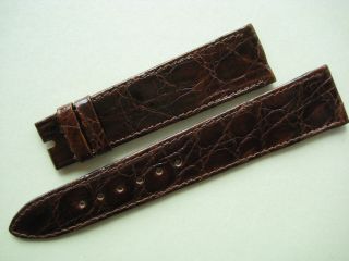 Rolex Crocodile Leather Vintage Watch Band Strap Brown 20 Mm X 16 Mm Nos
