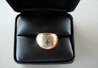 Vintage 14k Gold Masonic Ring - Scrap - Repair - Wear 7.  2 Grams Size 5 1/2