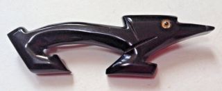 Vintage Bakelite Dachshund Dog Pin Brooch 3 - 3/4 " Modern Art Angular Art Deco