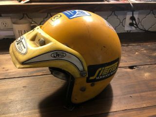 Vintage 1983 Bieffe Jt Motocross Racing Motorcycle Helmet Visor Yellow