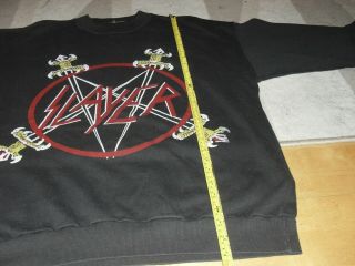Slayer 80 ' s college sweat shirt sepultura anthrax metallica megadeth 5