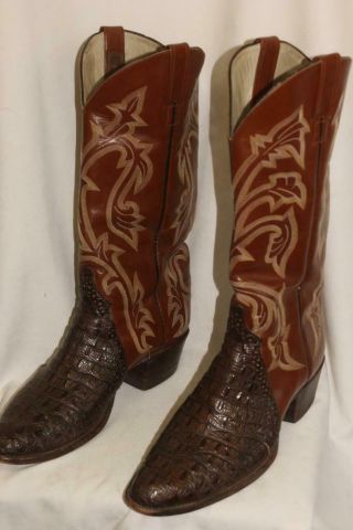 Vintage Rare Larry Mahan Mens Size 11 1/2 D Western Cowboy Boots Rodeo Brown