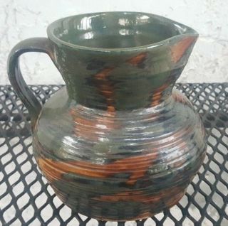1920s Vintage Fulper Colonial Ware Pitcher 5 1/4 " Green Art Pottery