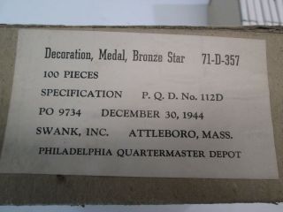 Vintage WWII BRONZE STAR IN THE BOX FROM THE CASE DATED 1944 4
