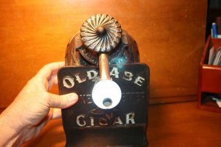 Rare Cast Iron OLD ABE CIGAR Mechanical Cigar Cheroot Cutter Copper Flashing 7