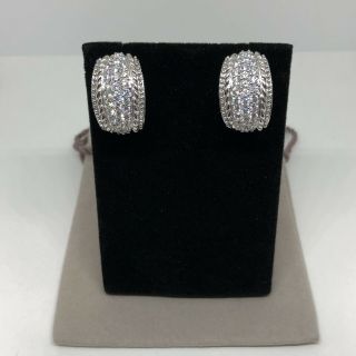 Judith Ripka 925 Sterling Silver Diamonique Pierced Earrings