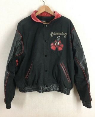 Vintage 80 ' s Caesars Palace Boxing Home Of Champions Leather Letterman Jacket XL 5