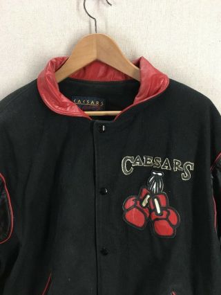 Vintage 80 ' s Caesars Palace Boxing Home Of Champions Leather Letterman Jacket XL 7