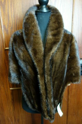 Vintage Small Medium Large Mink Fur Stole Wrap Cape Jacket 3853s