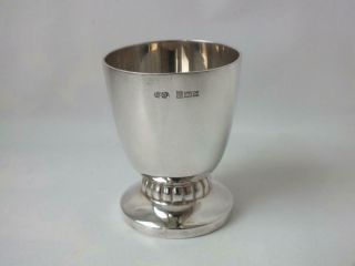 Stylish Boxed Solid Sterling Silver Egg Cup & Spoon 1973 5