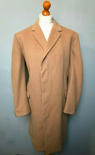. Vintage Aquascutum Camel Colour Wool Overcoat Coat Size 46 48