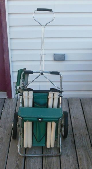 Rare Vintage Ajay Parkridge Deluxe Pull Cart Golf Bag
