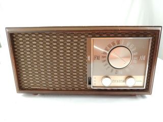 Vintage 1965 Zenith Model M730 Am - Fm Vacuum Tube Wood Radio