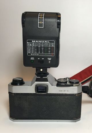 Vintage Asahi Pentax K1000 35mm SLR Camera With Lenses Case Flash And 8