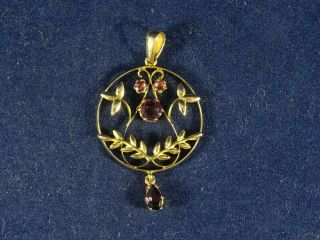 Late Victorian/edwardian 9ct Gold With Paste Amethyst Pendant Circa 1890 