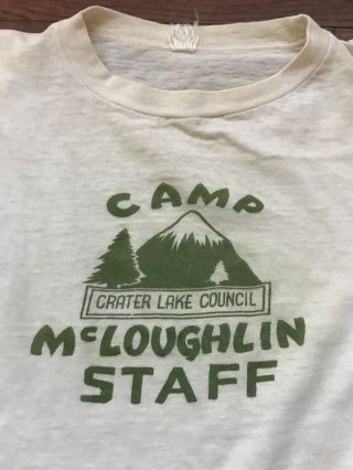 Vintage 50’s 60’s Bsa Scouts Camp Mcloughlin Crater Lake Oregon T - Shirt - Small