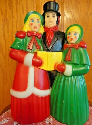 Vtg 18 " General Foam Victorian Carolers Christmas Blow Mold Light Up Yard Decor