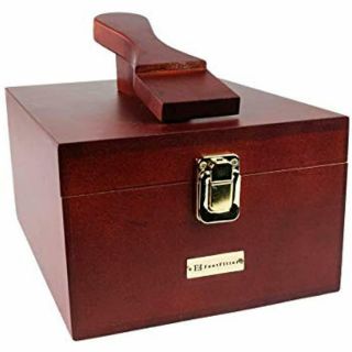 Shoe Shine Valet Box With Rest - Hardwood For Care Supplies Shoes