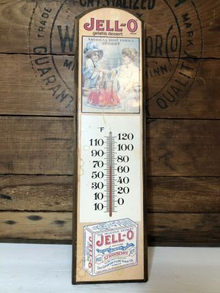 Vintage Advertising Thermometer Jell - O Americas Most Famous Desert