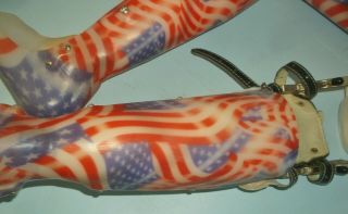 Vintage Pair Leg Braces American Flag Pattern Leather Knees Steampunk Costume 5