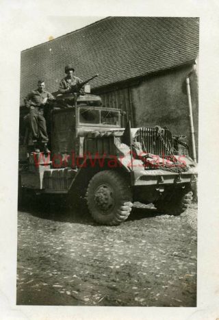 965 Wwii Photo 9th Armored Division 27th Infantry Truck