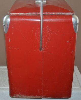 Coca - cola Cooler 1950s Vintage Metal With Bottle Opener 5