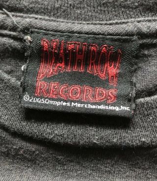 VTG 00s DEATH ROW RECORDS t shirt SIZE SMALL SNOOP DOGG TUPAC DR DRE RAP HIP HOP 3