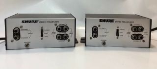 Pair Shure Vintage Stereo Preamplifier Pre Amp M64a