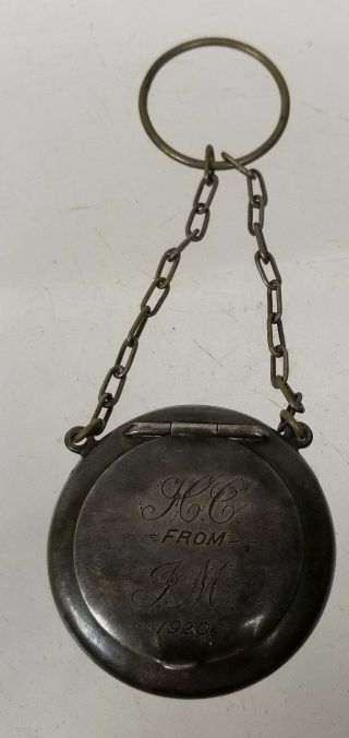 Antique Vintage Engraved Epns Locket Keepsake Holder Silverplate