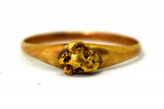 Antique 10k Solid Yellow Gold,  18 - 21k Natural Gold Nugget Ring Size 4