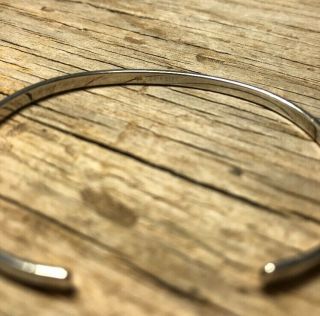 Sterling 925 Thin Cuff Bracelet,  Signed Levin 3